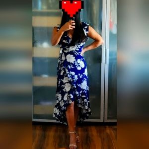 Blue floral maxi dress